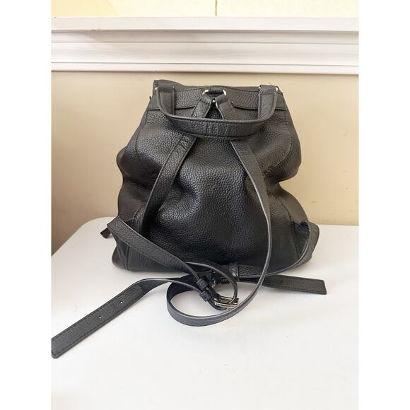 Michael Kors Backpack Riley Pebble Leather Drawstring Bag Black (35S8GRLB7L) - Picture 5 of 16